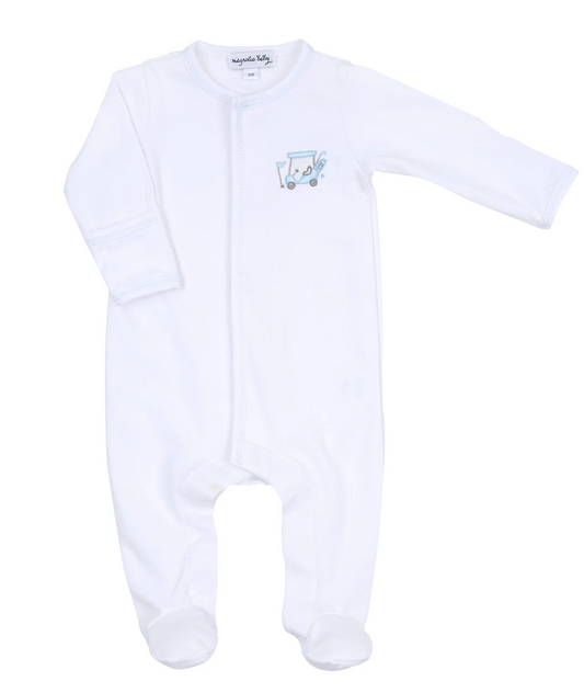 MAGNOLIA BABY PUTTING AROUND EMBROIDERED FOOTIE