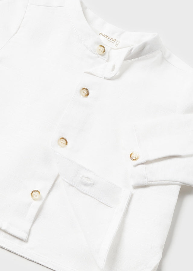 MAYORAL BOYS LINEN SHIRT WITH MANDARIN COLLAR