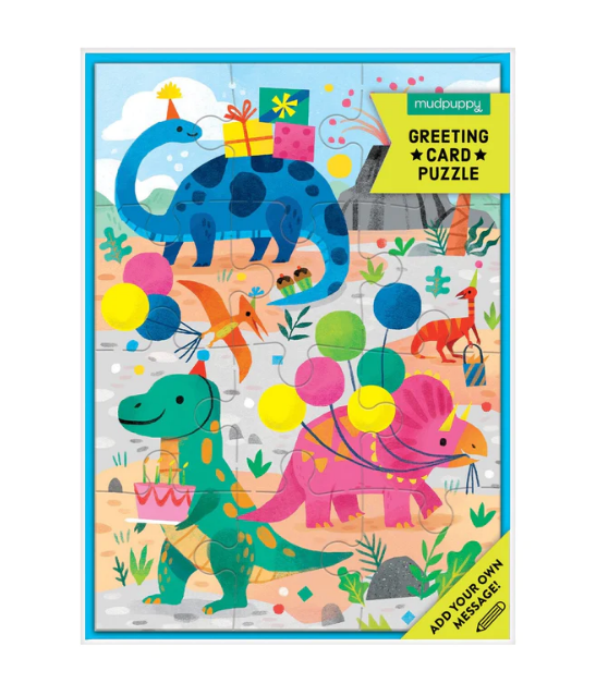 GREETING CARD PUZZLE - DINO PARTY