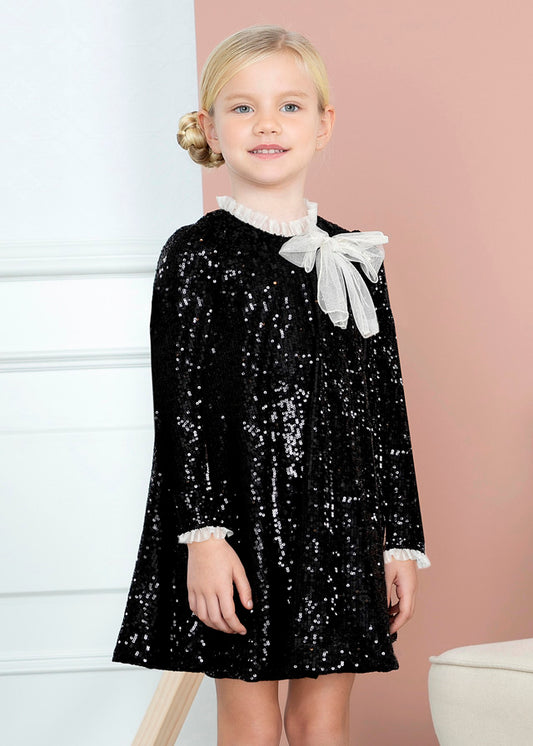 ABEL & LULA SEQUIN DRESS - BLACK