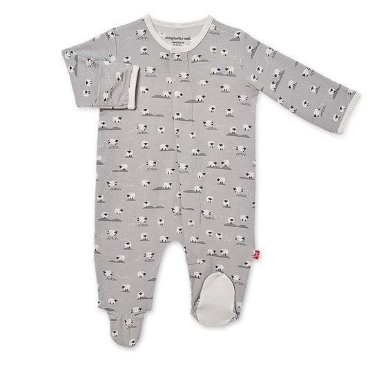BAA BAA BABY GRAY MODAL MAGNETIC FOOTIE