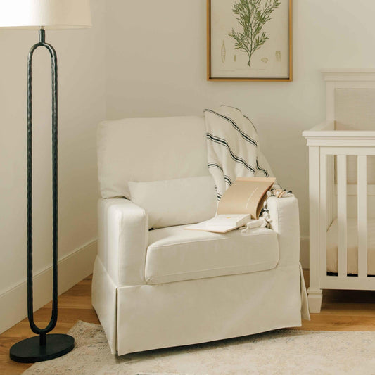 Crawford Pillowback Comfort Swivel Glider in Performance Cream Eco-Weave