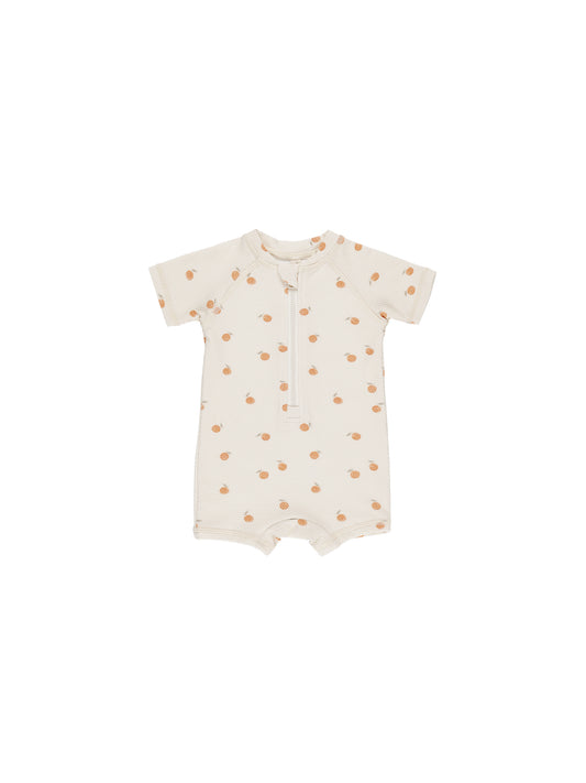 QUINCY MAE ZIP RASHGUARD ONE-PIECE ORANGES