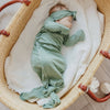 COPPER PEARL RIB KNIT NEWBORN KNOTTED GOWN - CLOVER