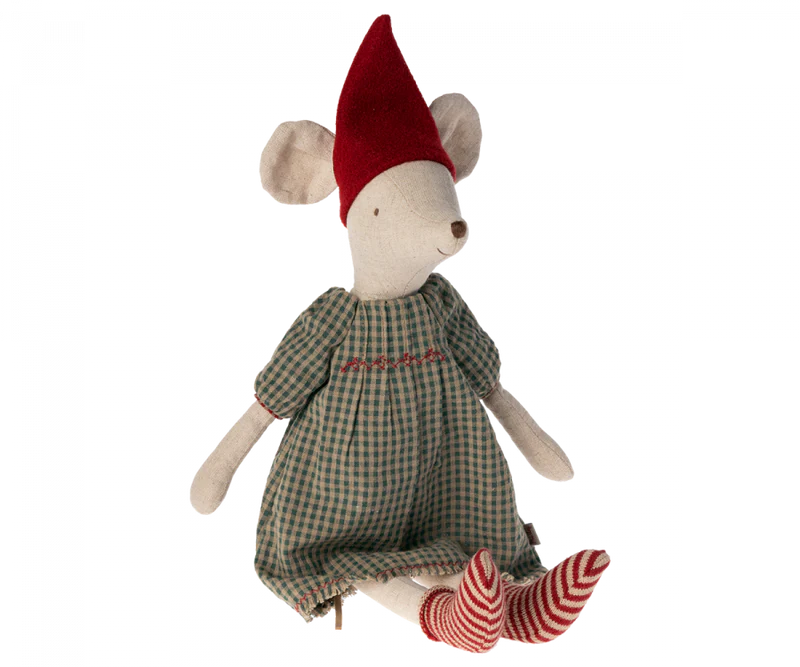 MAILEG MEDIUM CHRISTMAS MOUSE, GIRL-DRESS