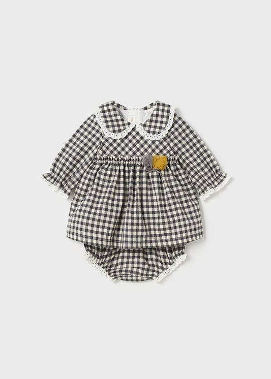 MAYORAL GINGHAM DRESS AND KNICKERS