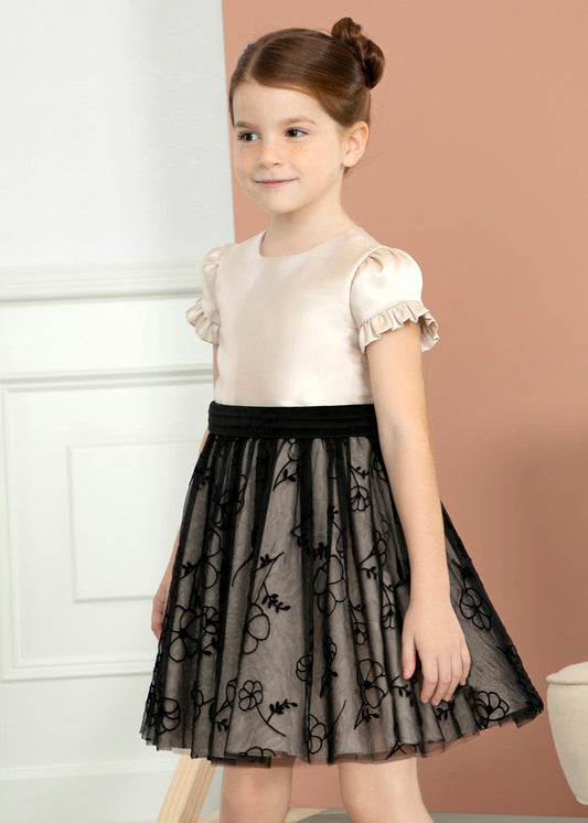 ABEL & LULA FLOCKED TULLE DRESS