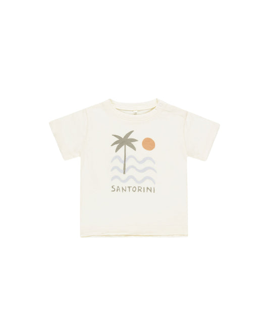 RYLEE AND CRU RAW EDGE TEE SANTORINI