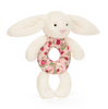 JELLYCAT BLOSSOM CREAM BUNNY BERRY RING RATTLE