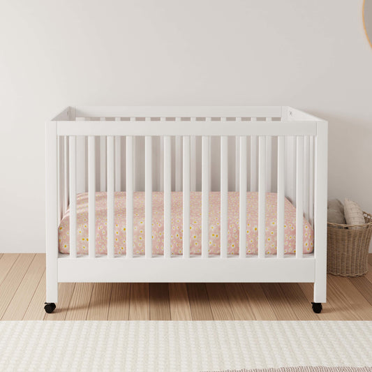 Maki Full-Size Folding Crib w/ Toddler Bed Conversion Kit in Honey