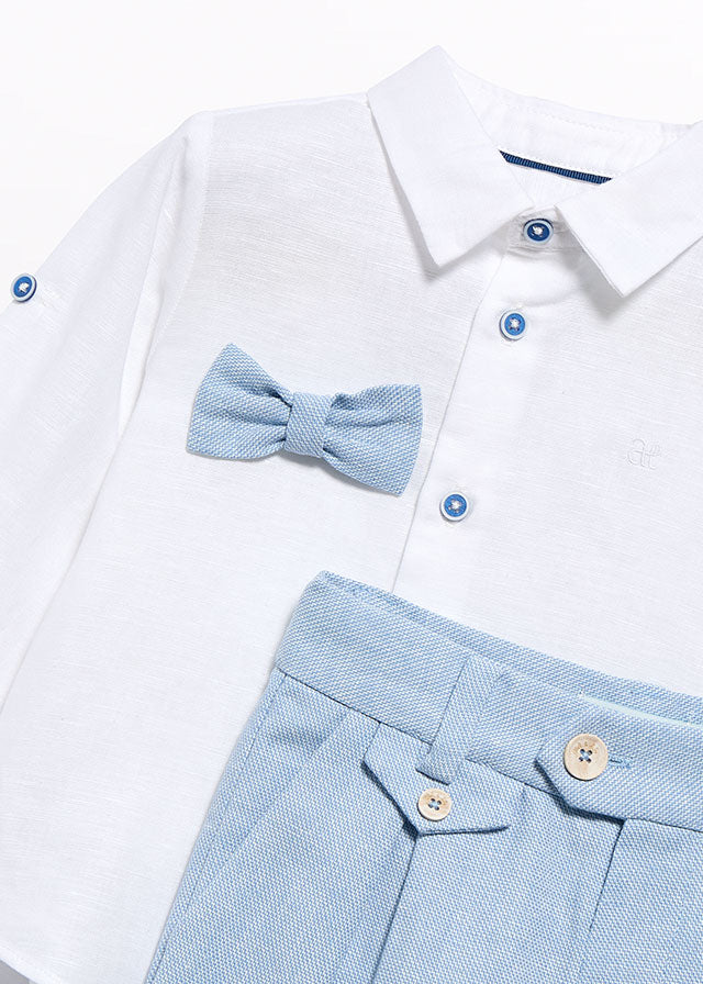 ABEL & LULA PANTS AND SHIRT SET WITH BOW TIE