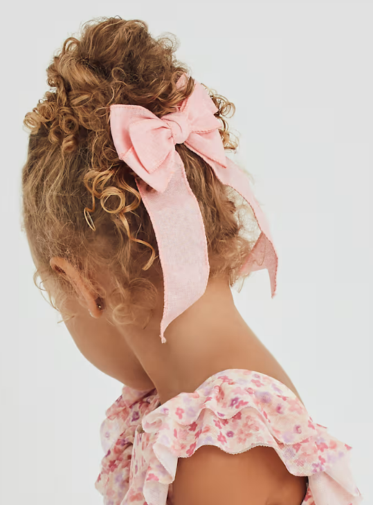 ABEL AND LULA DOUBLE BOW HAIR CLIP BLUSH