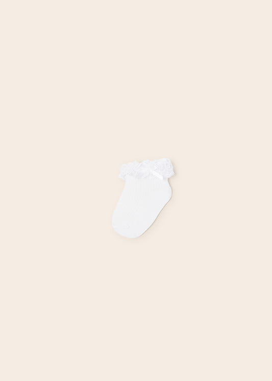 MAYORAL DRESSY SOCKS WITH BOW - WHITE