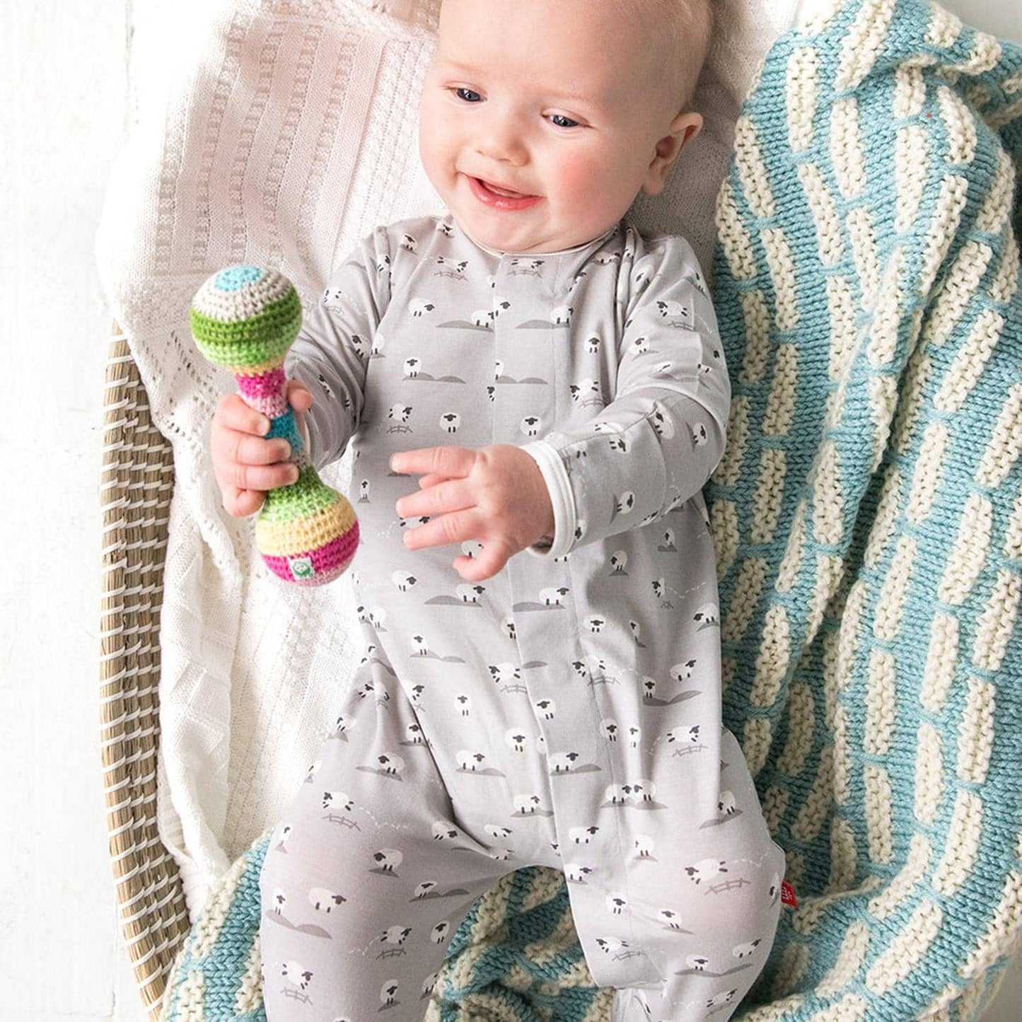 BAA BAA BABY GRAY MODAL MAGNETIC FOOTIE