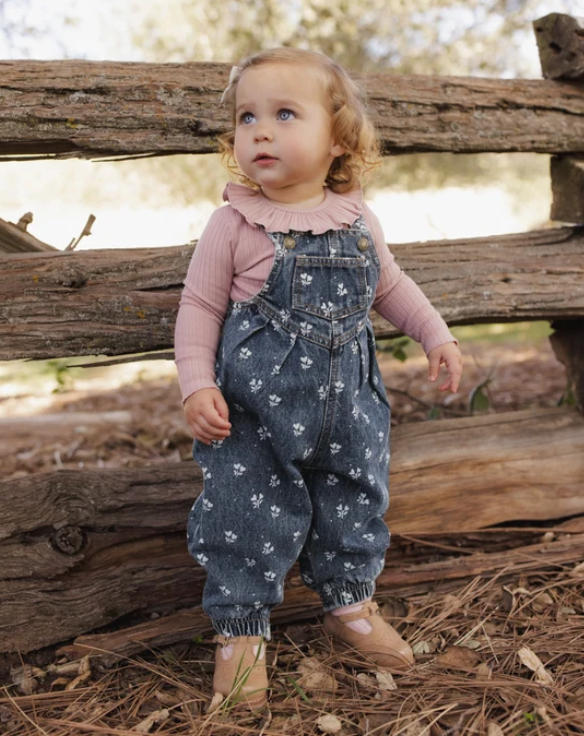 RYLEE & CRU RUFFLE COLLAR BODYSUIT ROSEWOOD