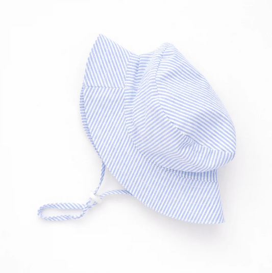 BLUE SEERSUCKER BUCKET HAT