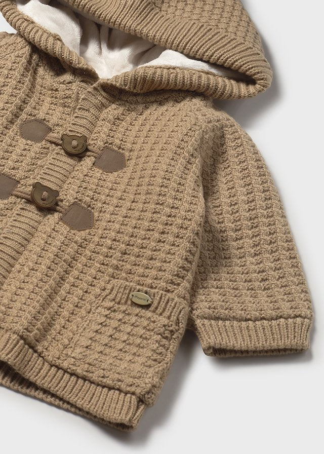 MAYORAL BOY LINED KNIT CARDIGAN TOFFEE