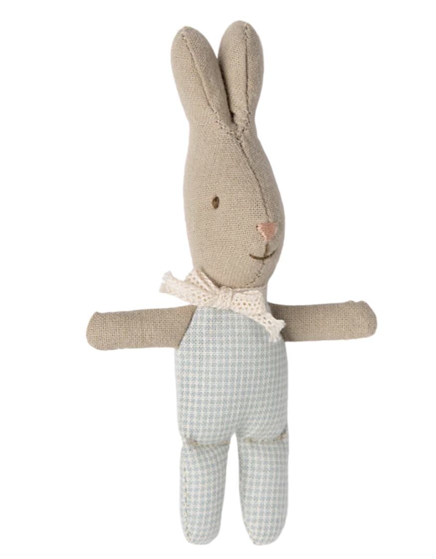 MAILEG RABBIT, MY - LIGHT BLUE CHECK