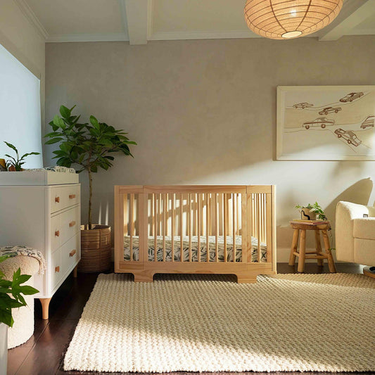 Yuzu 8-in-1 Convertible Crib w/All-Stages Conversion Kits in White/Natural