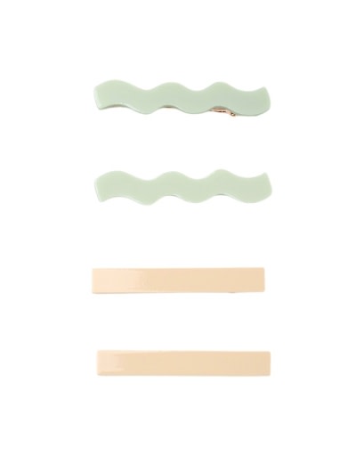 RYLEE + CRU WAVY CLIP SET SAGE, NATURAL