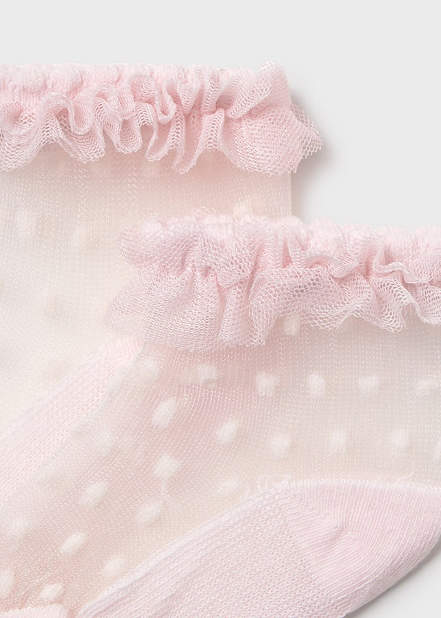 MAYORAL NEWBORN GIRL TULLE SOCKS- PINK