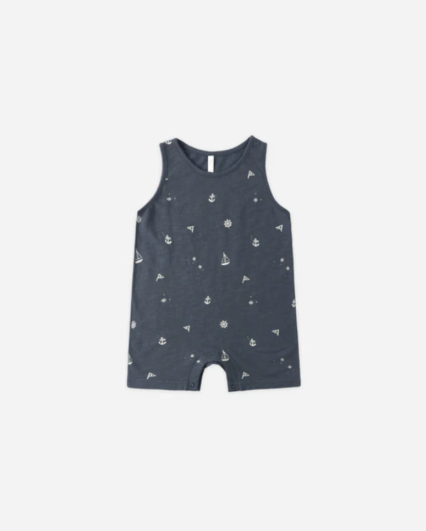 RYLEE + CRU SLEEVELESS ONE-PIECE MARITIME