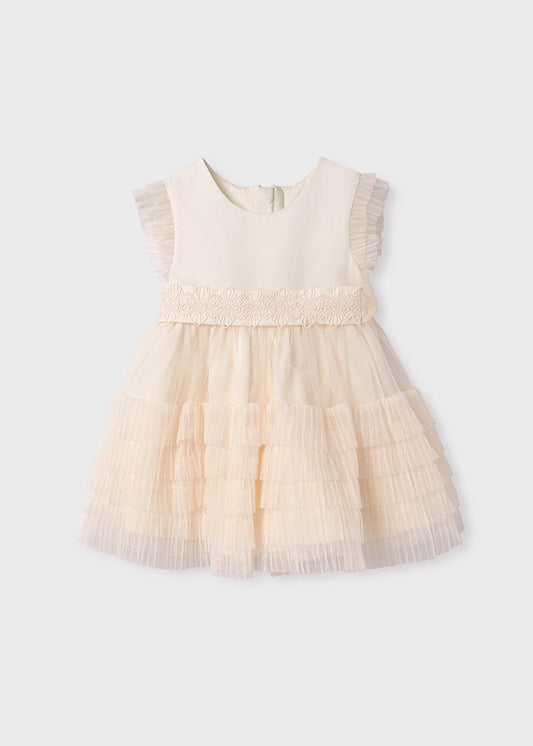 ABEL & LULA PLEATED RUFFLE TULLE DRESS