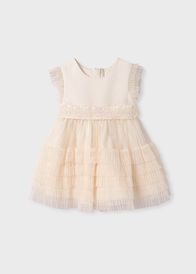 Abel & Lula-Younger Girls Ivory Tulle & Lace Dress