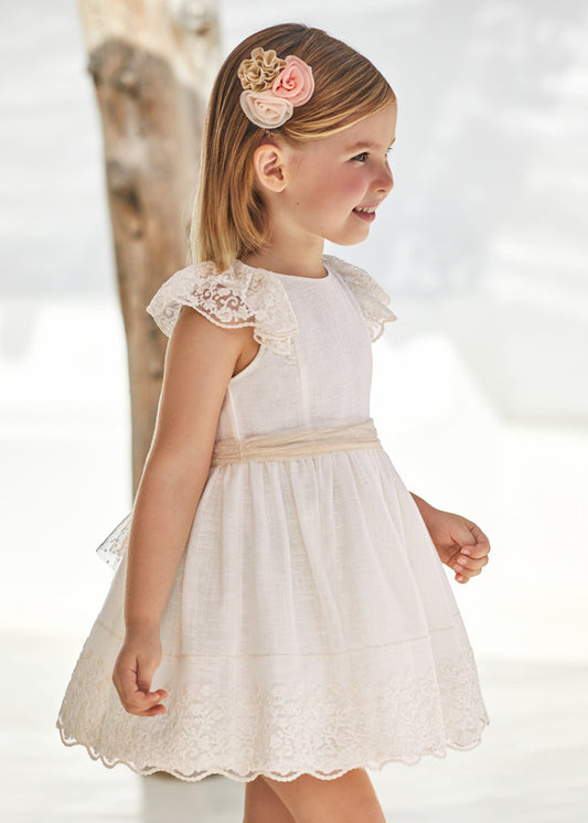 MAYORAL GIRLS BELTED LINEN DRESS