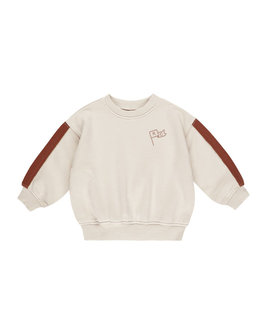 RYLEE AND CRU RELAXED SWEATSHIRT STONE