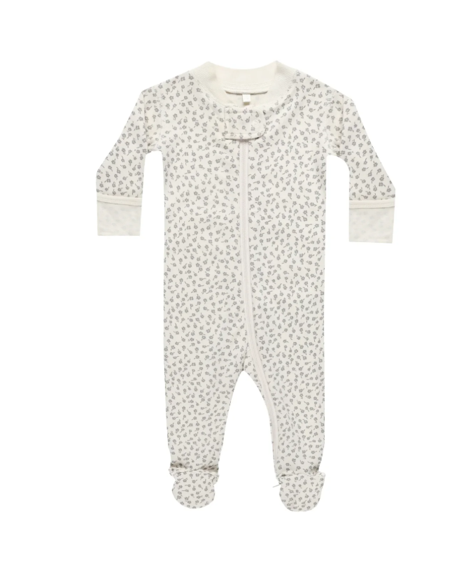 QUINCY MAE ZIP LONG SLEEVE SLEEPER FOOTIE SCATTER