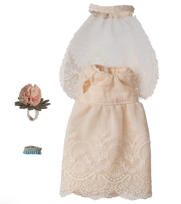 MAILEG WEDDING DRESS, MUM MOUSE