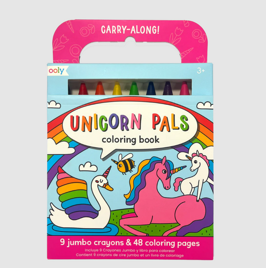 CARRY ALONG CRAYONS & COLORING BOOK KIT - UNICORN