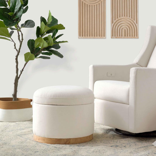 BABYLETTO NAKA STORAGE OTTOMAN IN ECO-PERFORMANCE FABRIC | WATER REPELLENT & STAIN RESISTANT