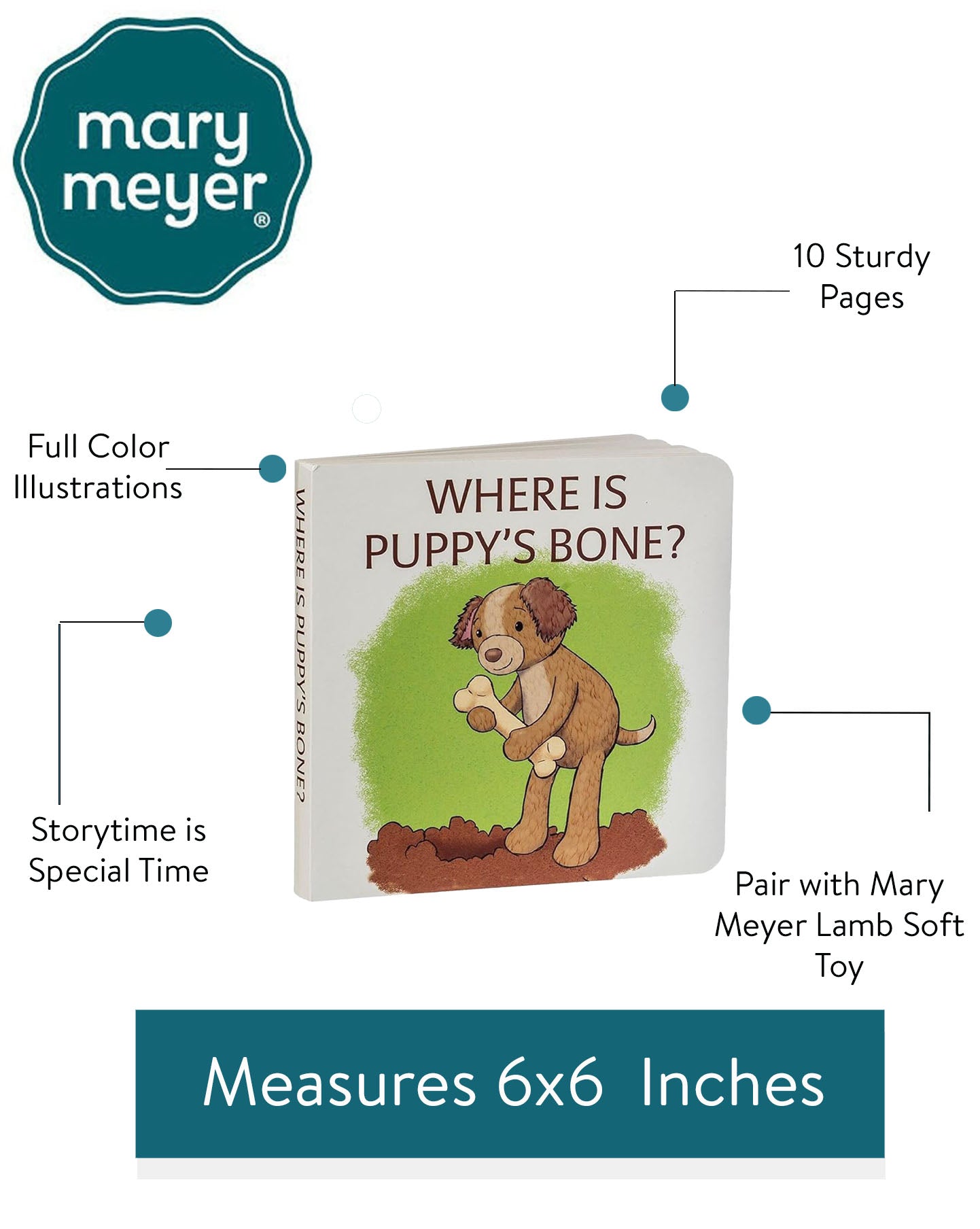 MARY MEYER "WHERE IS PUPPY'S BONE" BOARD BOOK 6"