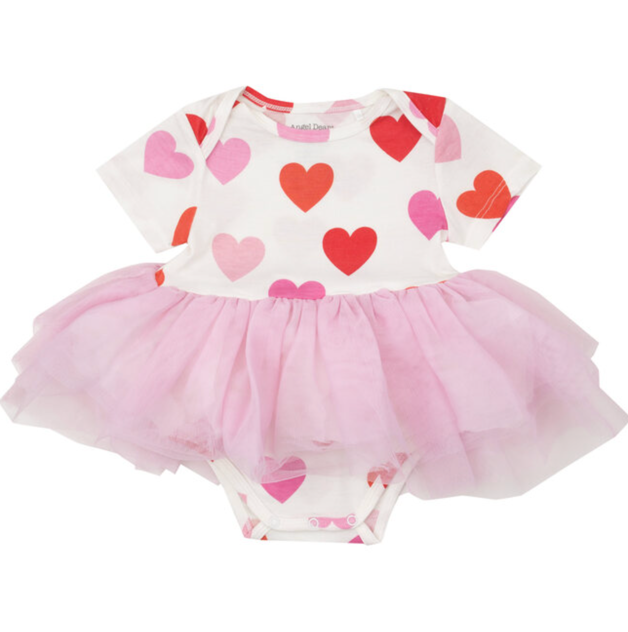 ANGEL DEAR HEARTS TWIRLY SHORT SLEEVE TUTU BODYSUIT DRESS
