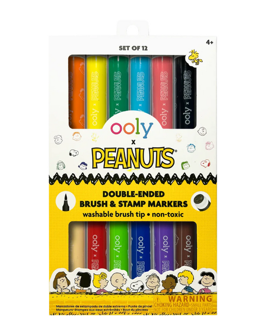OOLY X PEANUTS DOUBLE-ENDED BRUSH AND STAMP MARKERS