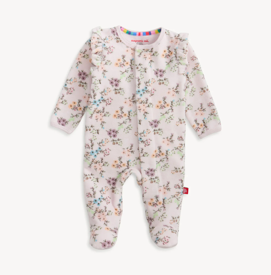 MAGNETIC ME VELOUR FOOTIE EMILY