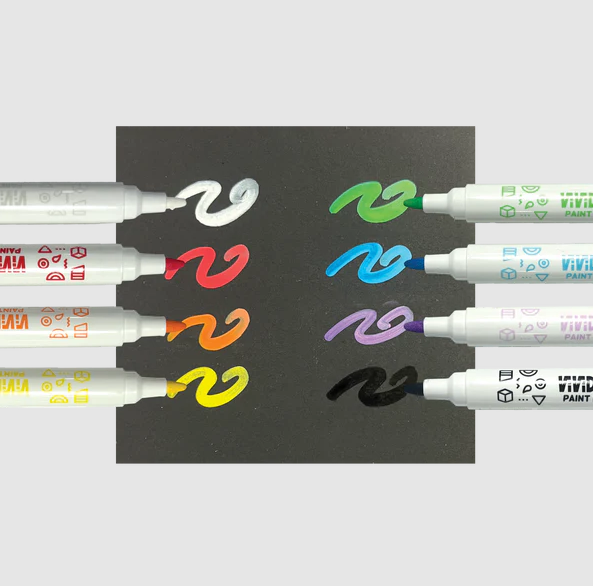 VIVID POP! WATER BASED PAINT MARKERS - 8 COLORS