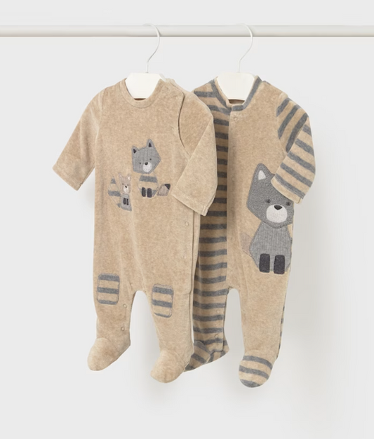 MAYORAL VELOUR ONE PIECE CEREAL HEATHER