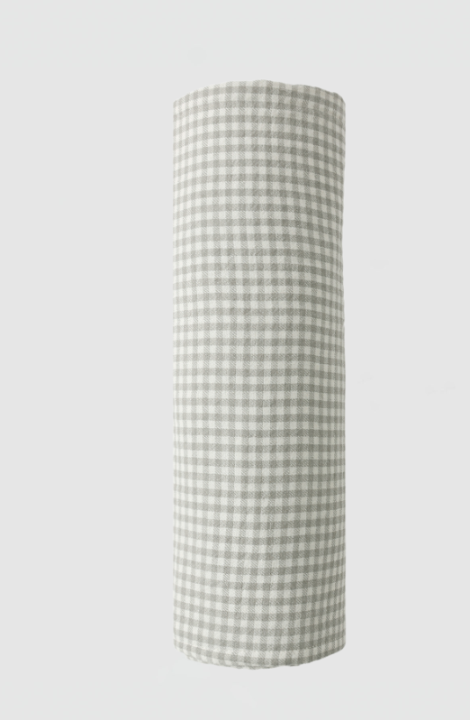 QUINCY MAE WOVEN SWADDLE SAGE GINGHAM