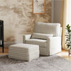 Crawford Chair and a Half Pillowback Swivel Glider in Blue Gingham