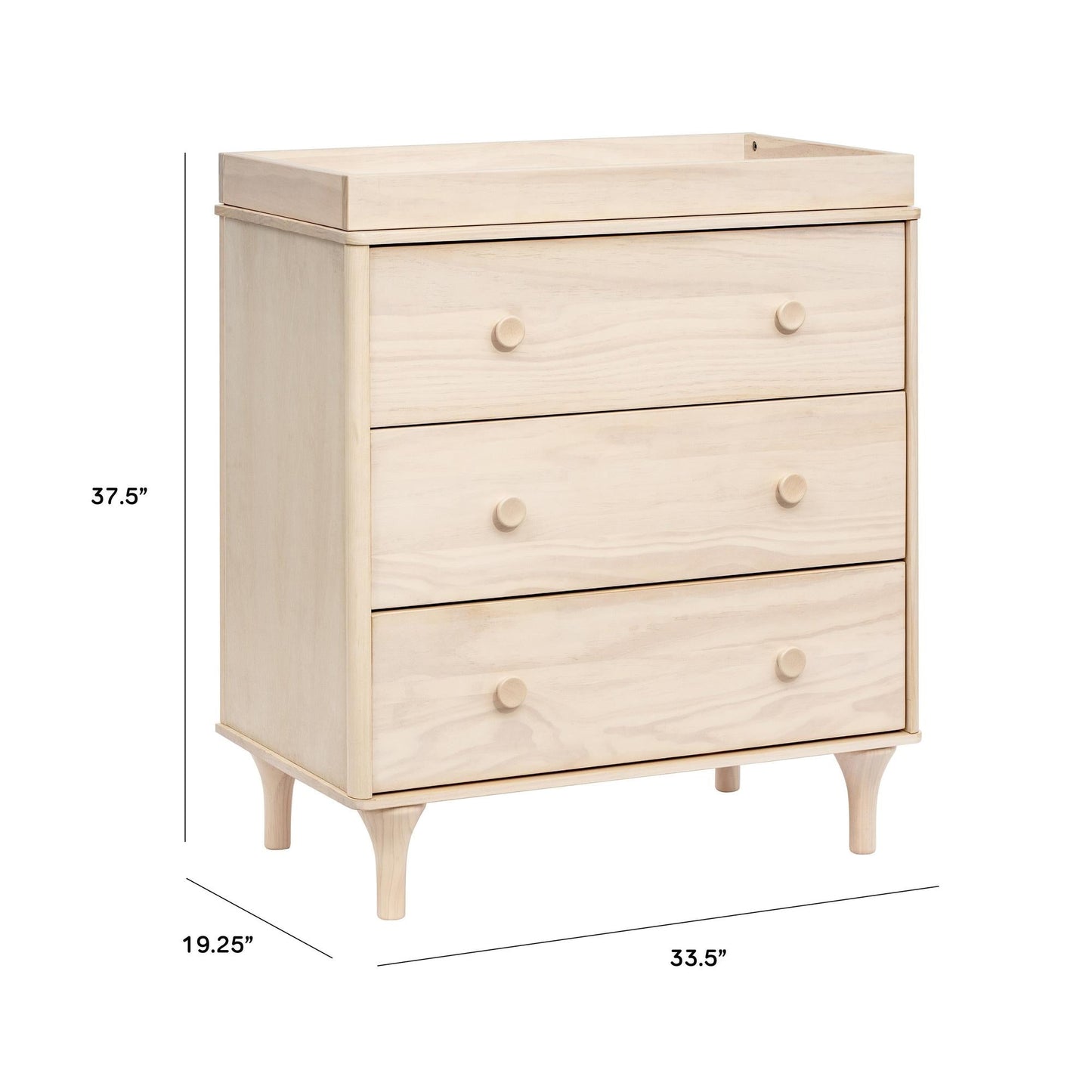 BABYLETTO LOLLY 3-DRAWER CHANGER DRESSER WITH REMOVABLE CHANGING TRAY