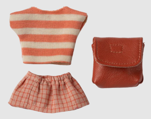 CLOTHES AND BAG, BIG SISTER MOUSE - CORAL