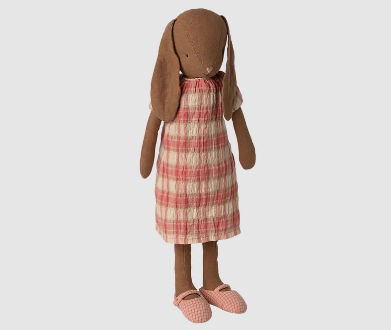 MAILEG BUNNY SIZE 3 CHOCOLATE BROWN DRESS