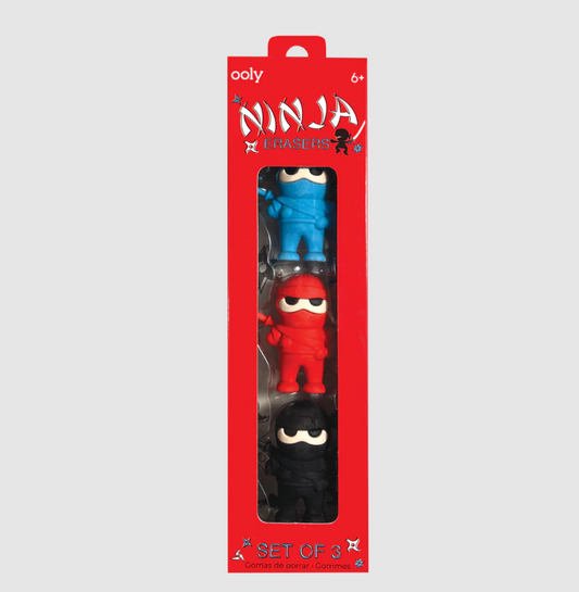 NINJA ERASERS - SET OF 3