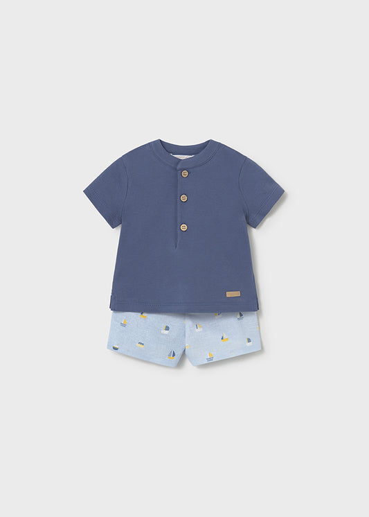 MAYORAL BOY PRINTED SHORTS AND POLO SET