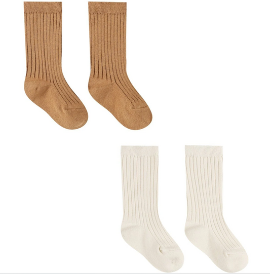QUINCY MAE SOCKS SET NATURAL, GOLDEN