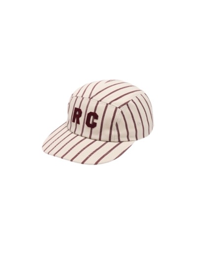 RYLEE & CRU SKATER HAT - BURGUNDY PINSTRIPE