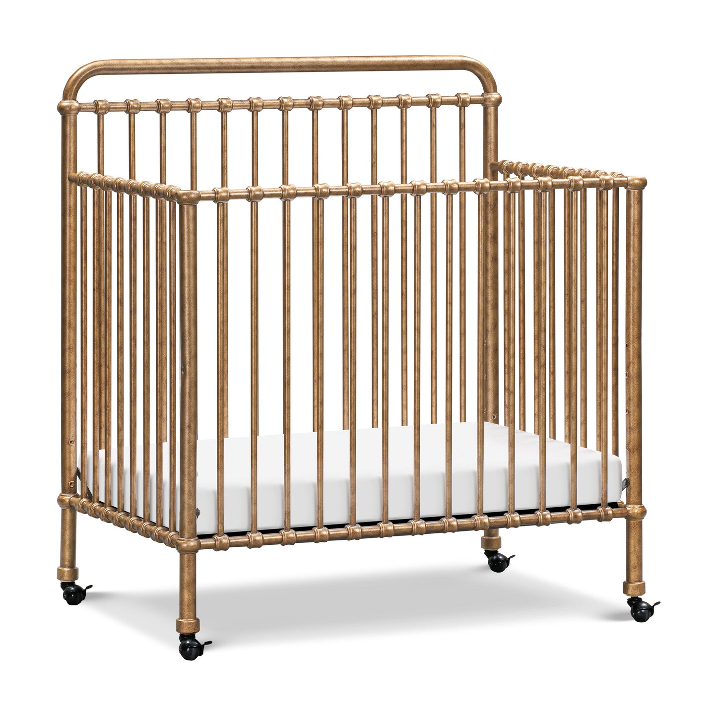 Winston 4-in-1 Convertible Mini Crib in Vintage Gold